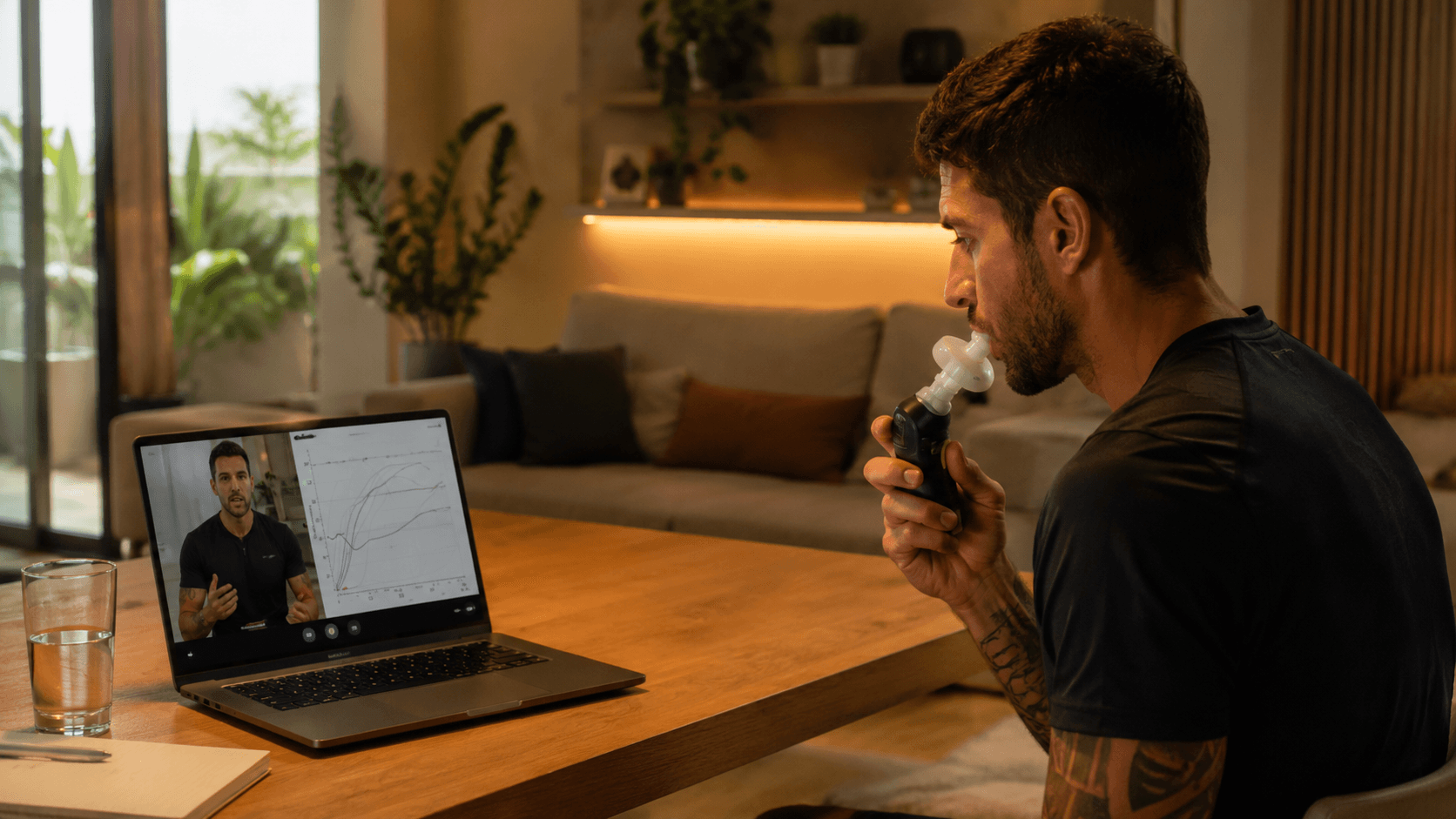 Treinamento respiratório online com acompanhamento por videochamada